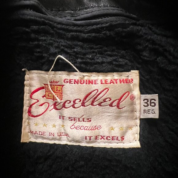 Vintage Excelled Black Leather Moto Jacket – Made in USA – Size 36R - Picture 3 of 7